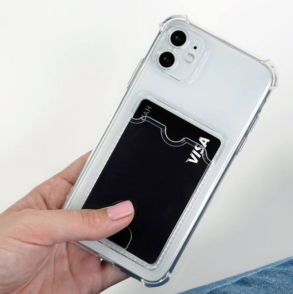 Чехол для iPhone 14 Plus с карманом для карт Pocket Card Transparent case 1-00007 фото