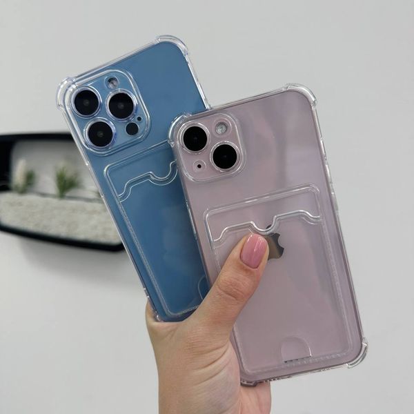 Чехол для iPhone 14 Plus с карманом для карт Pocket Card Transparent case 1-00007 фото