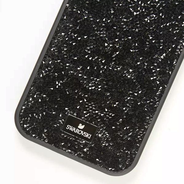 Чохол для iPhone 13 Swarovski DIAMOND зі стразами та мікрофіброю Black SI10901 фото