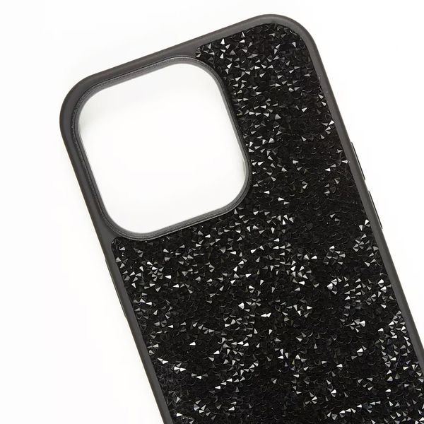 Чехол для iPhone 13 Swarovski DIAMOND со стразами и микрофиброй Black SI10901 фото