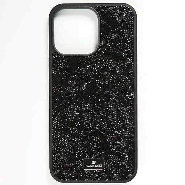 Чохол для iPhone 13 Swarovski DIAMOND зі стразами та мікрофіброю Black SI10901 фото