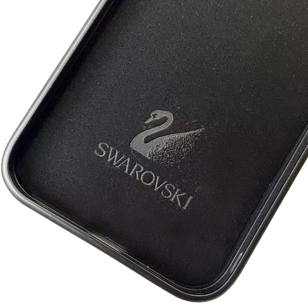 Чохол для iPhone 13 Swarovski DIAMOND зі стразами та мікрофіброю Black SI10901 фото