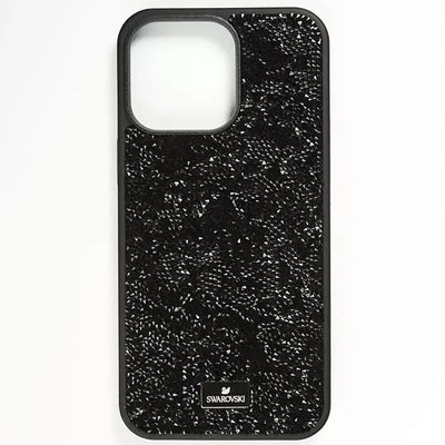 Чехол для iPhone 12 Pro Max Swarovski DIAMOND со стразами и микрофиброй Black SI11001 фото