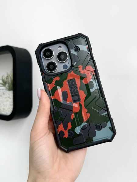 Ударопрочный чехол UAG Pathfinder Сamouflage with MagSafe для iPhone 12 Pro Max Orange-Green 3848400000001 фото