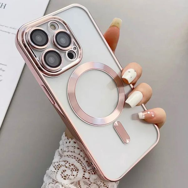 Чохол Shining With Magsafe for iPhone 14 Plus Rose Gold 1-14051 фото