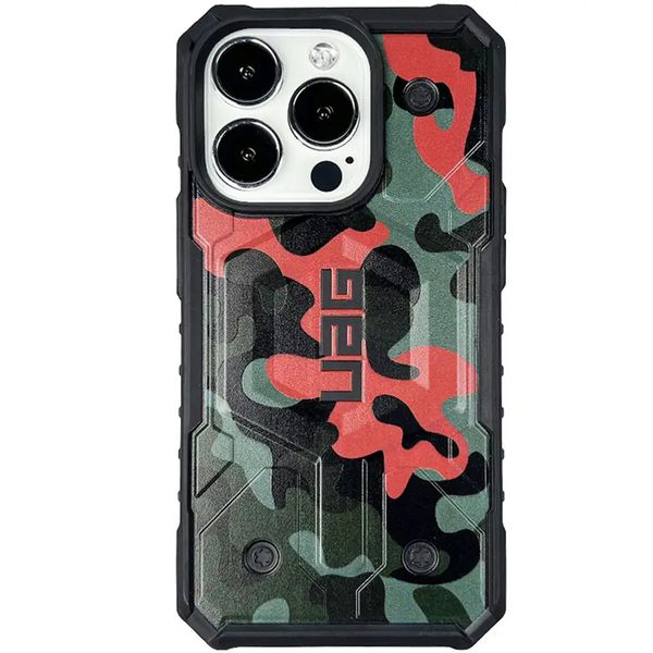 Ударопрочный чехол UAG Pathfinder Сamouflage with MagSafe для iPhone 12 Pro Max Orange-Green 3848400000001 фото