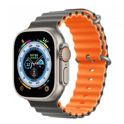 Ремінець Ocean Band для Apple Watch 42mm / 44mm / 45mm / 49mm Gray-Orange 4-00037 фото