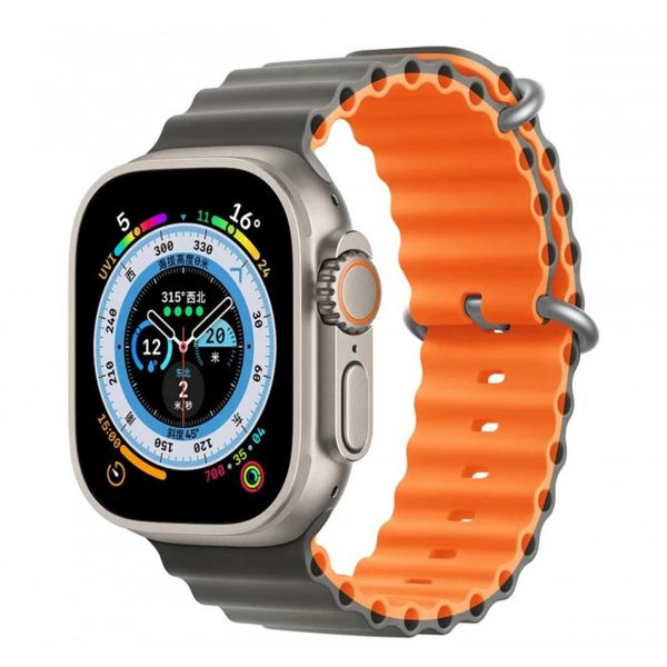 Ремінець Ocean Band для Apple Watch 42mm / 44mm / 45mm / 49mm Gray-Orange 4-00037 фото