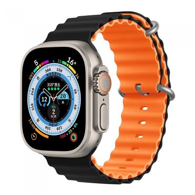 Ремешок Ocean Band для Apple Watch 42mm / 44mm / 45mm / 49mm Black-Orange 4-00038 фото