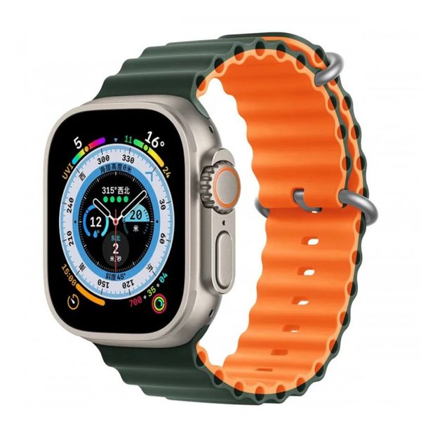 Ремешок Ocean Band для Apple Watch 42mm / 44mm / 45mm / 49mm Pine Green-Orange 4-00040 фото