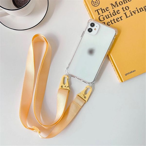 Чохол прозорий з ремінцем для iPhone 13 Mini Yellow 1-74223 фото