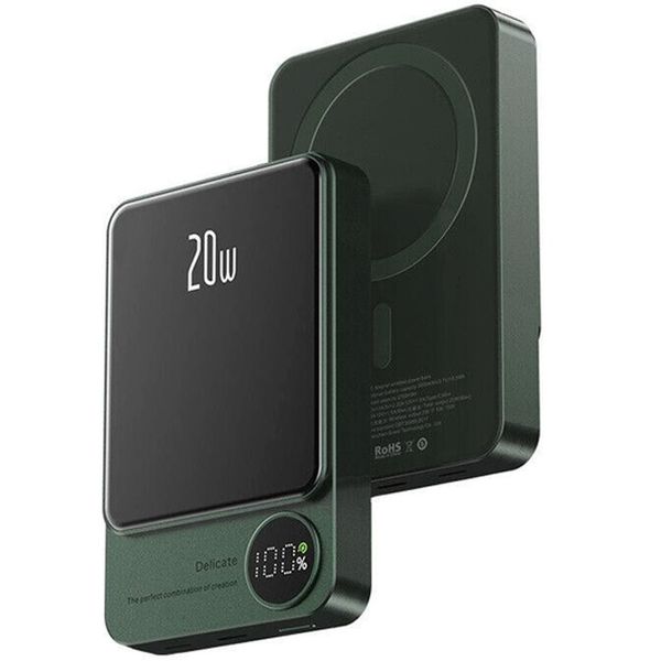 Внешний аккумулятор Power Bank Q9 MagSafe 20W 10000 mAh Dark Green 10-0002 фото