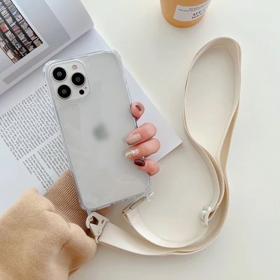 Чехол прозрачный с ремешком для iPhone 13 Mini White 1-74218 фото