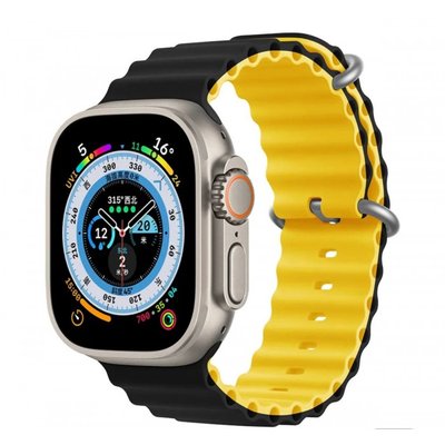 Ремінець Ocean Band для Apple Watch 38mm / 40mm / 41mm Black-Yellow 4-00018 фото